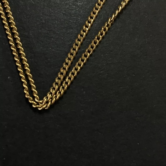 AUTH Fendi Logo Gold Tone Pendant Necklace - Picture 4 of 7